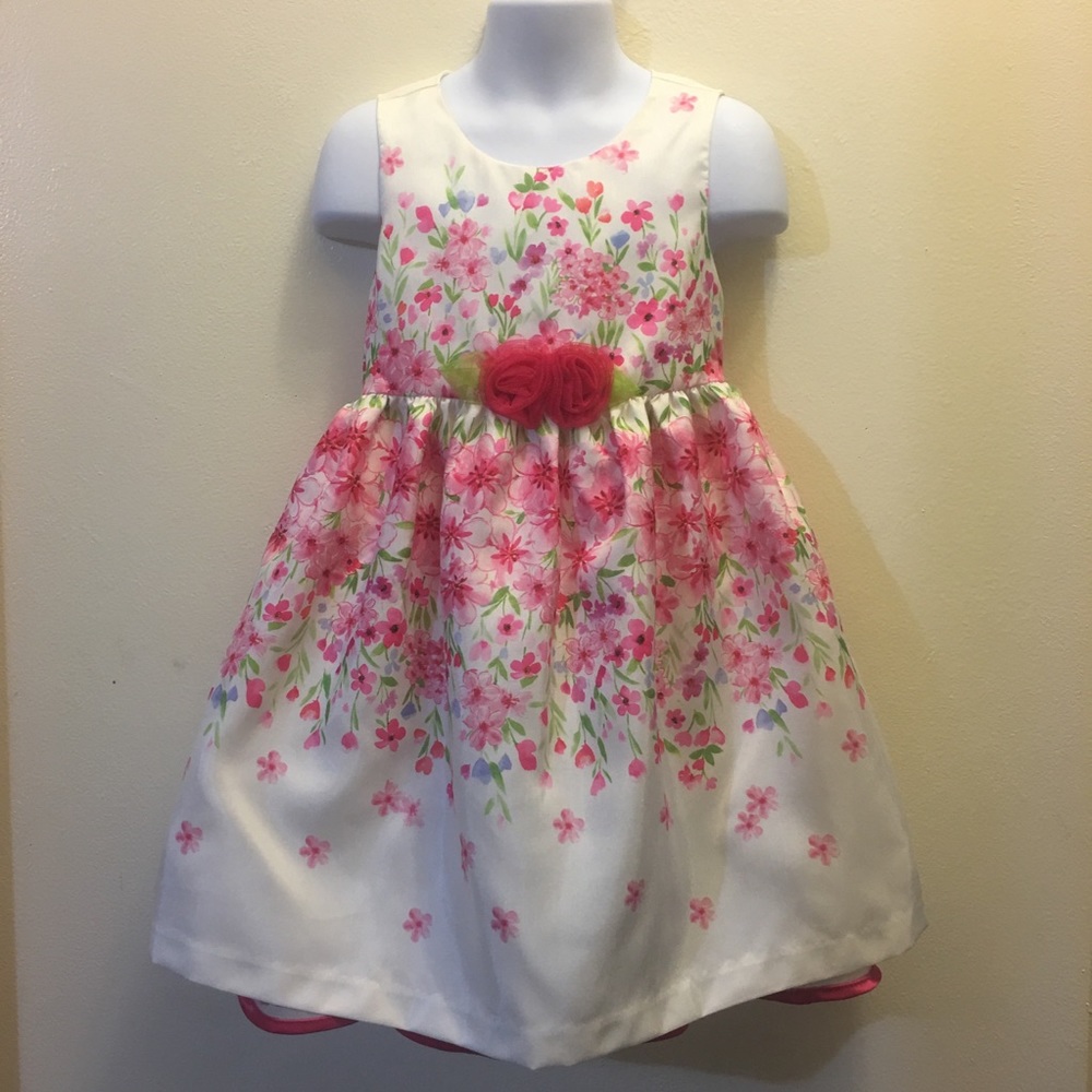 Girls Floral Print Spring Easter Dress New